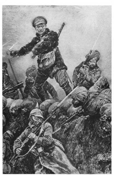 Indian troops charging the German trenches at Neuve Chapelle, March ...